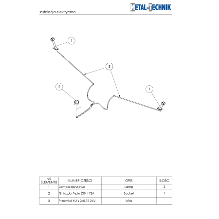 Części zamienne - Pług komunalny prosty